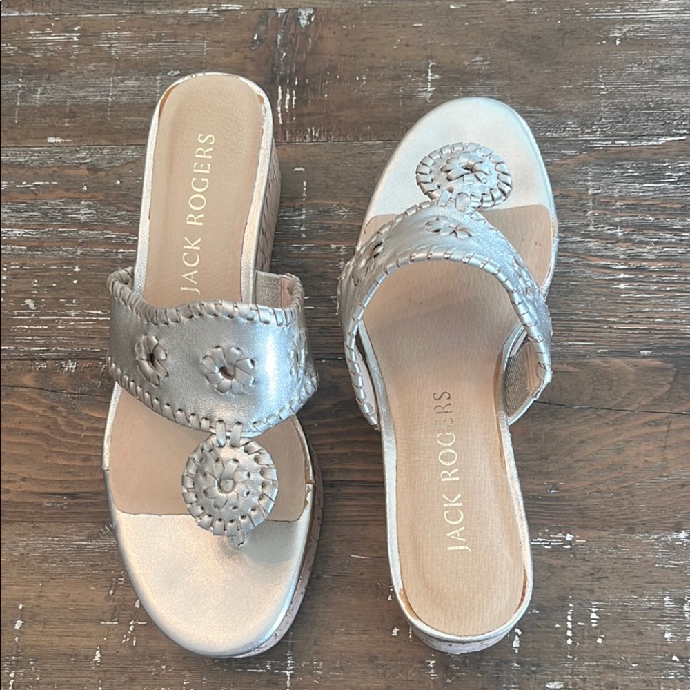 Jack Rogers Gold Thong Sandals